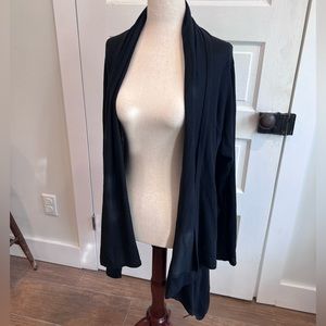 Lauren Ralph Lauren black silk blend waterfall cardigan